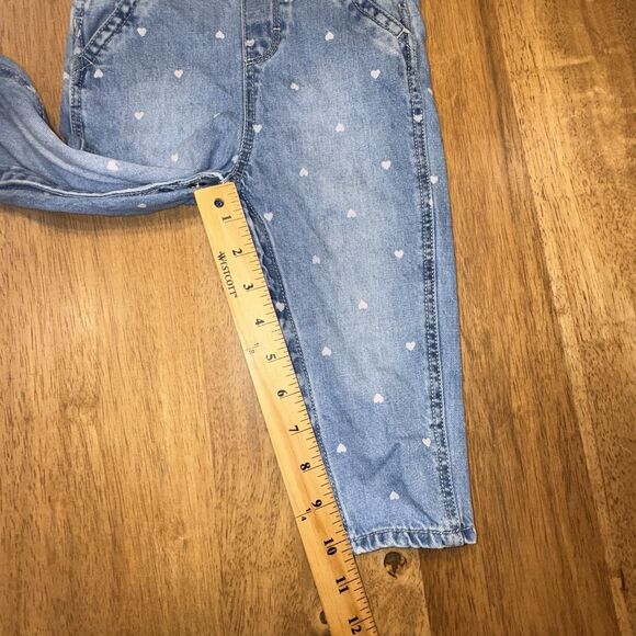 OshKosh B'Gosh Toddler Girl’s Denim Overalls with Hearts Size 18 months Snaps - Picture 8 of 14